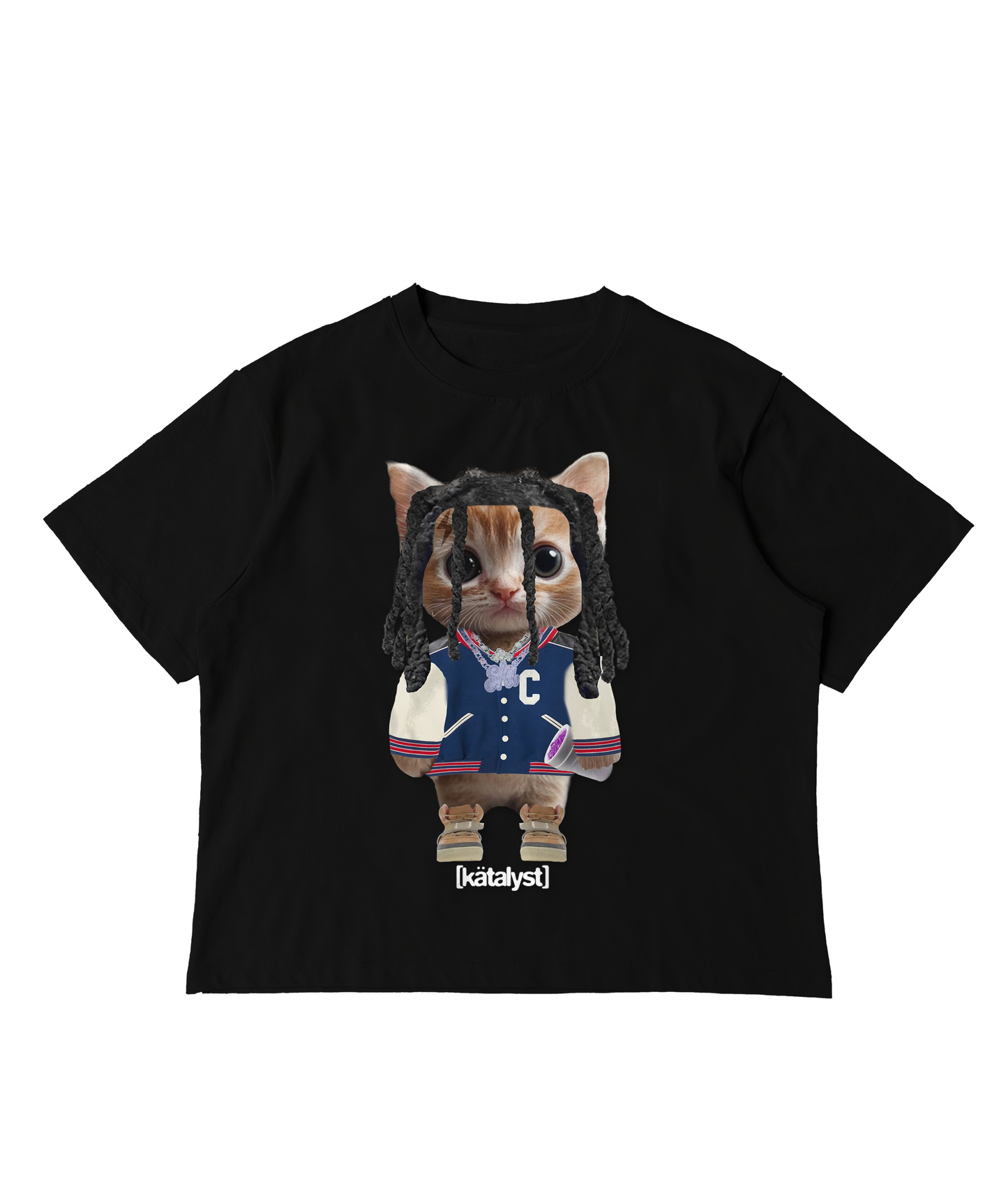 LUCKI KITTY TEE (BOXY CROP)