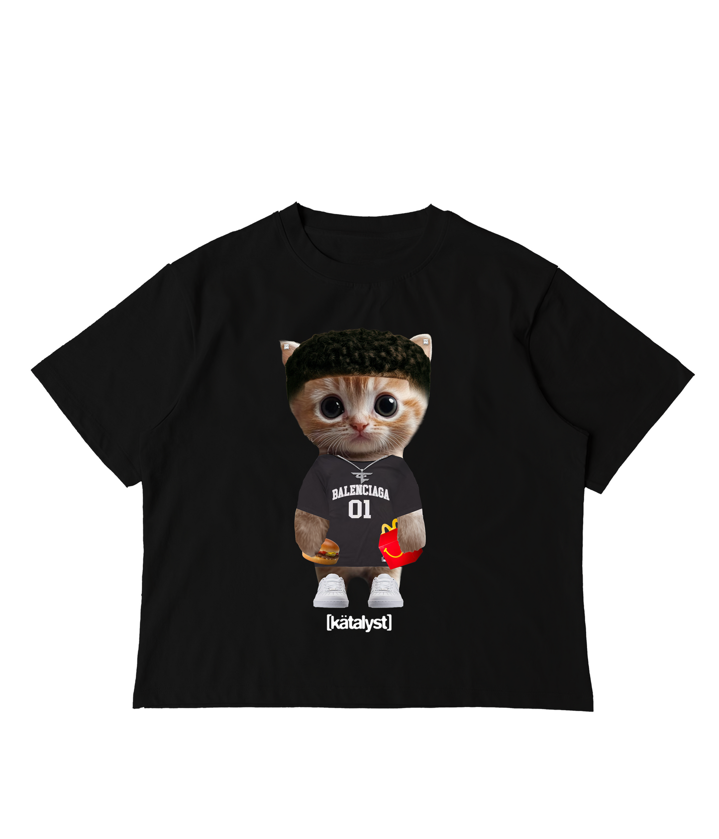 LACY KITTY TEE (BOXY CROP)