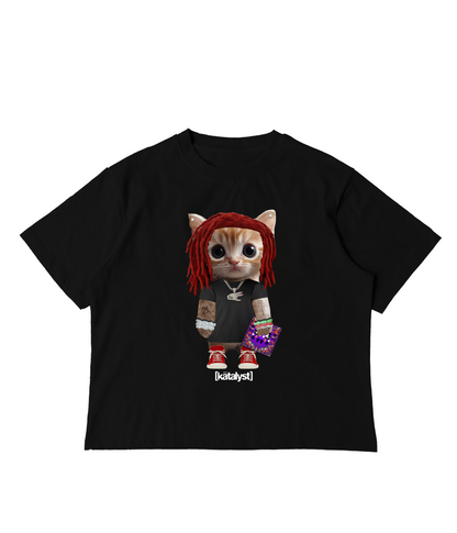 NINEVICIOUS KITTY TEE (BOXY CROP)