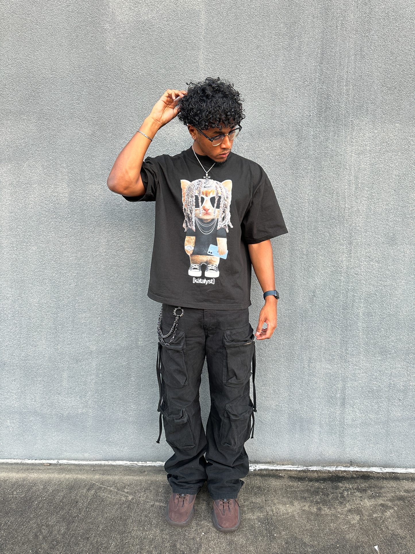 DESTROY LONELY KITTY TEE (BOXY CROP)