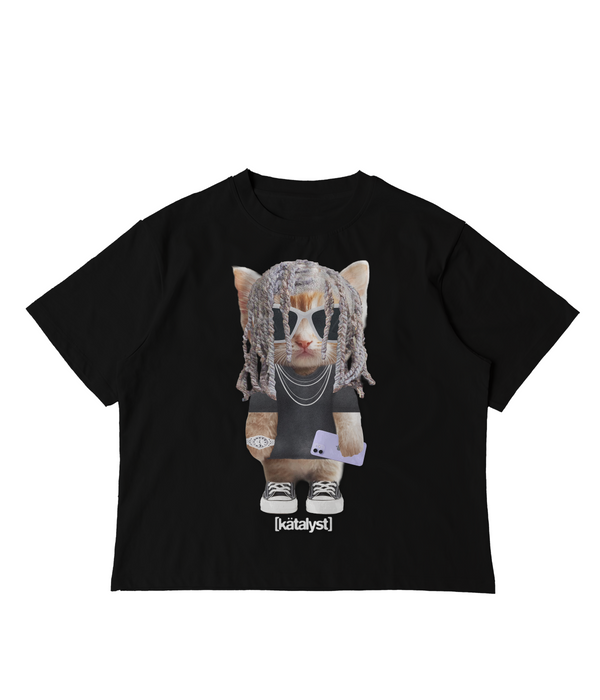 DESTROY LONELY KITTY TEE (BOXY CROP)